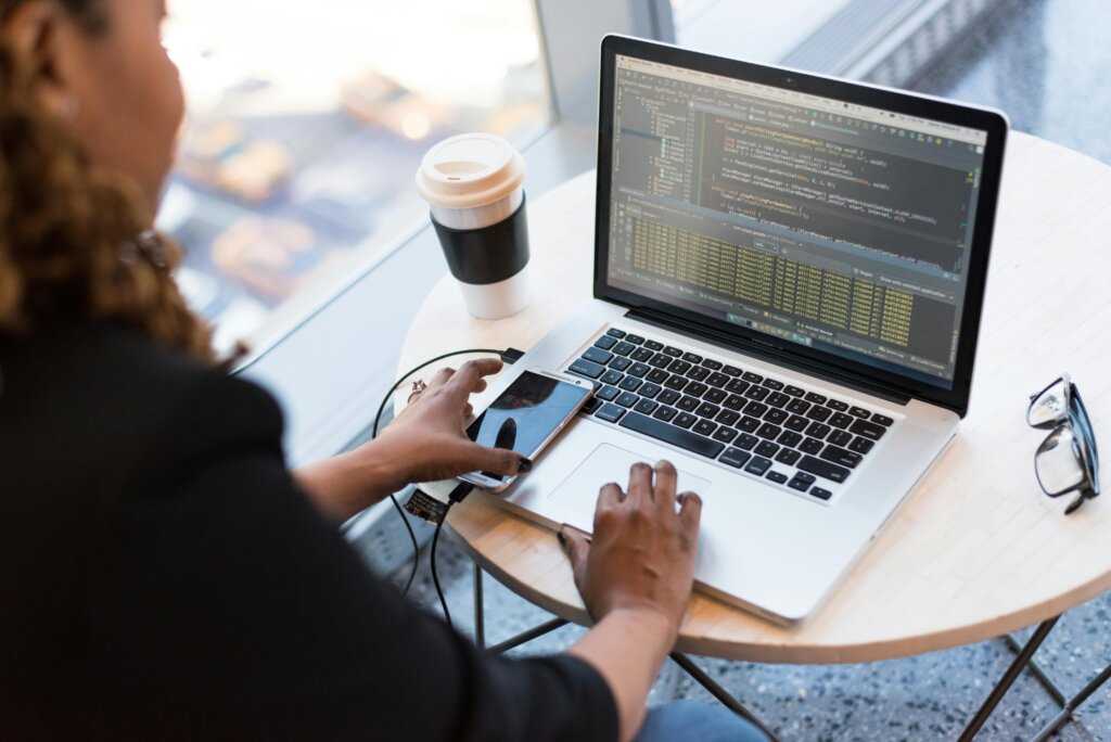 AI Software Developers programming on the laptop