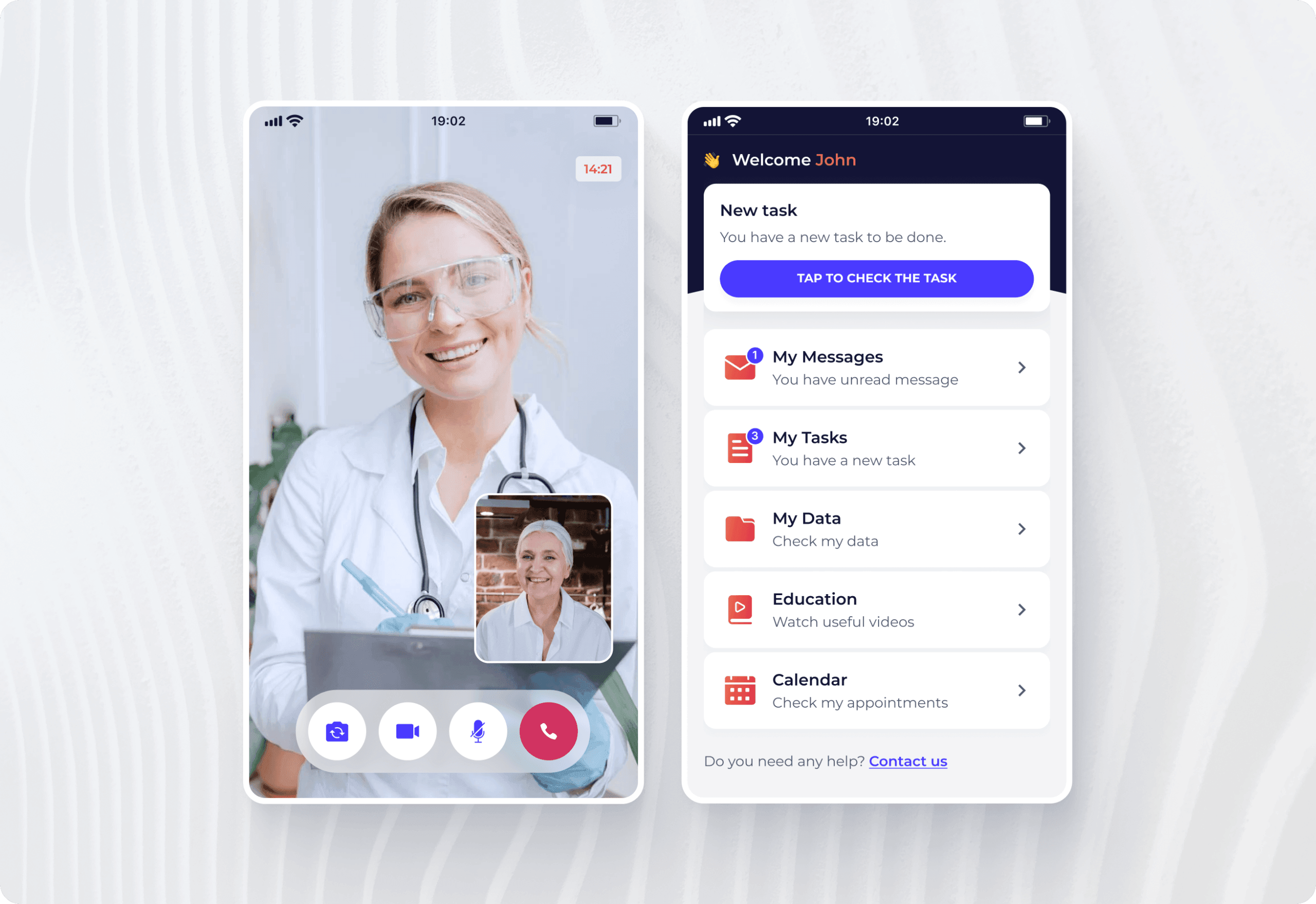 Mobile app design for healthcare